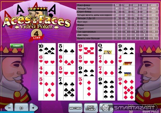 4-lines Aces and Faces Slot Game